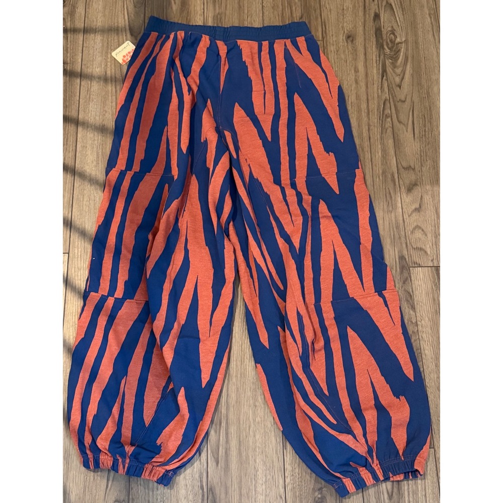 FP Movement Free People Baller Printed Pants Cobalt Orange Tiger Stripe L NWT - Picture 4 of 4
